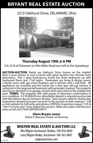 Bryant Real Estate Auction