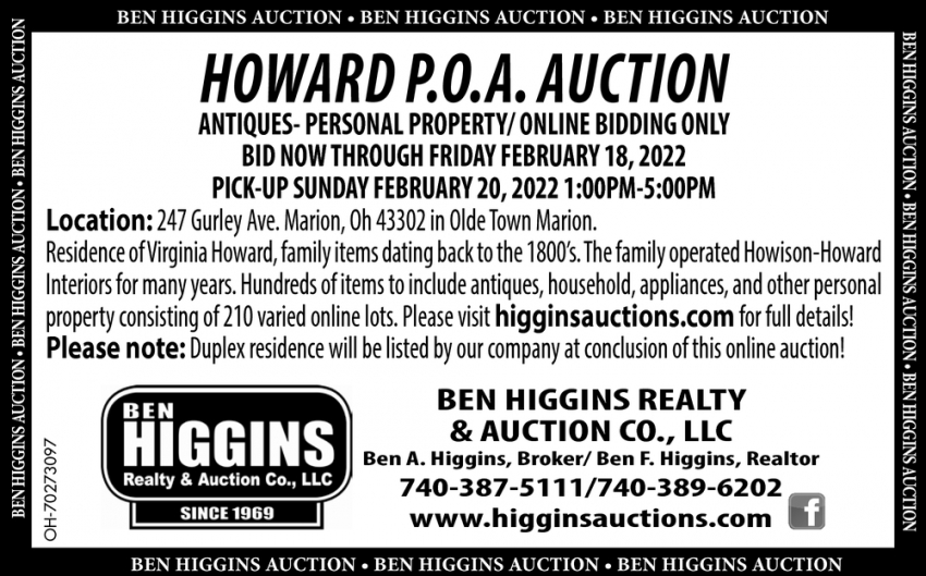 Howard P.O.A. Auction