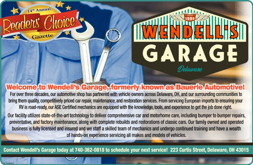 Welcome To Wendell's Garage