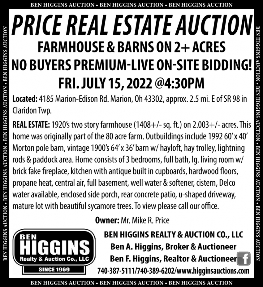 Price Real Estate Auction