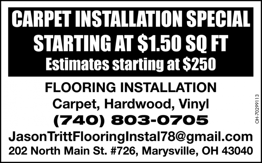 Carpet Installation Special