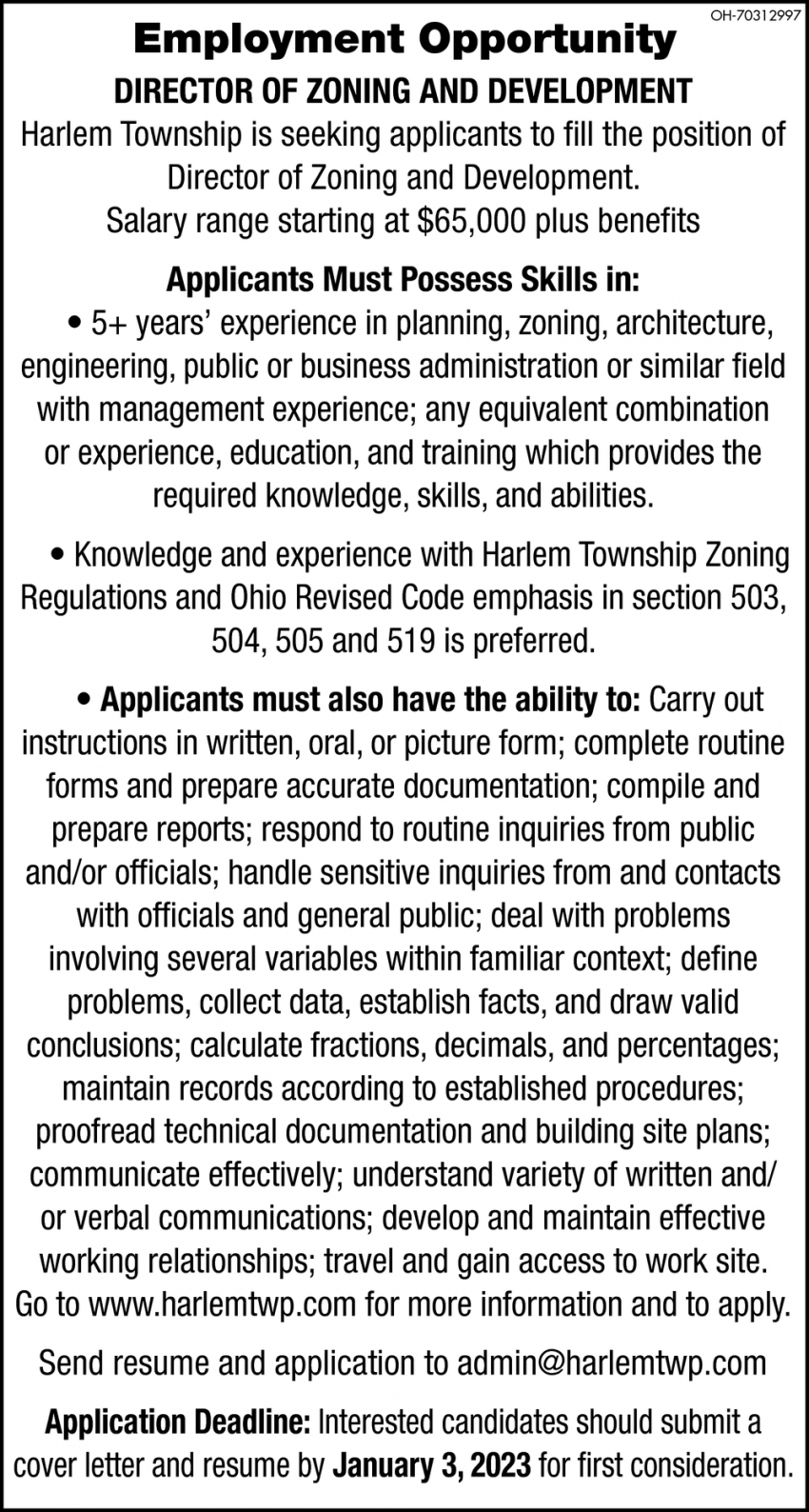 Director of Zoning and Development