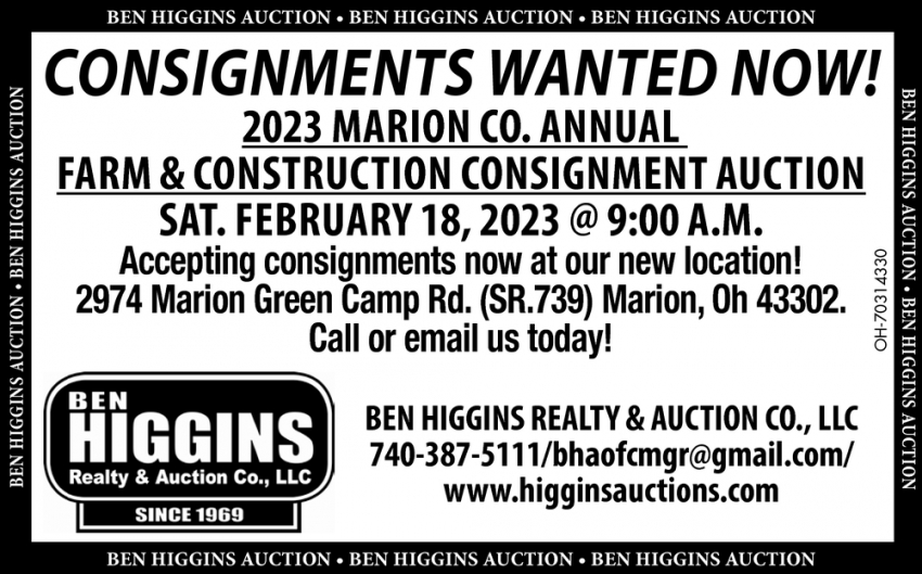 Consignments Wanted Now!