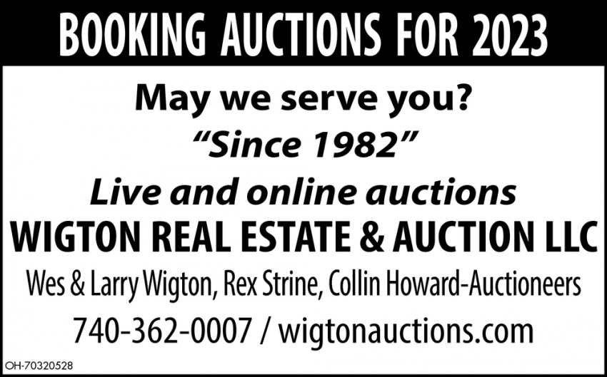 Booking Auctions For 2023
