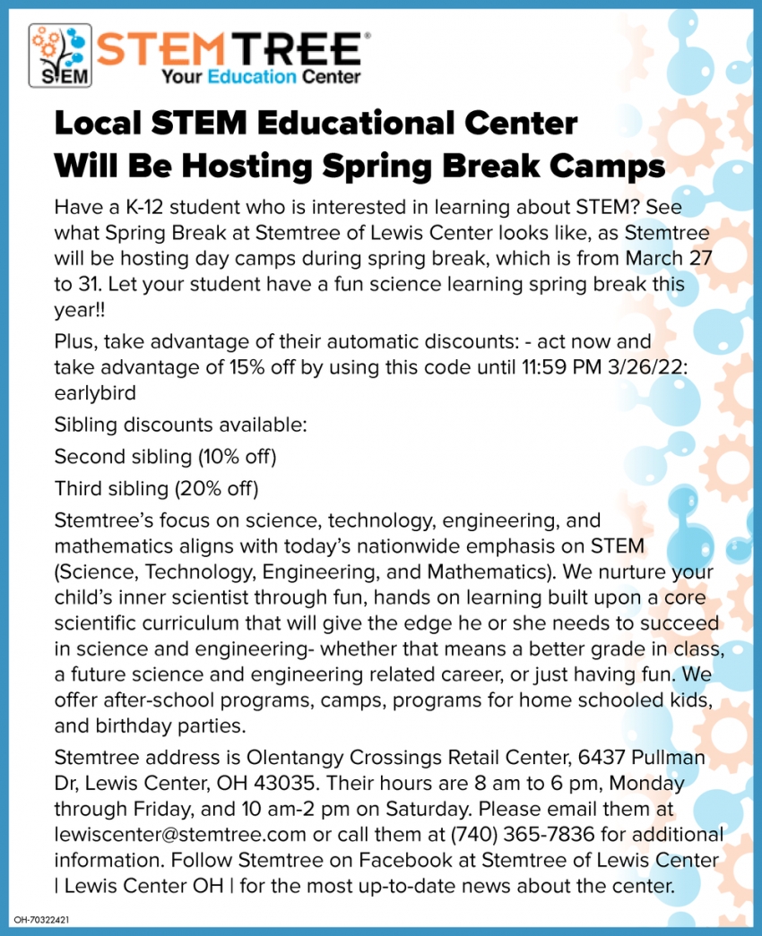 Local STEM Educational Center Will Be Hosting Spring Break Campus