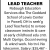 Lead Teacher