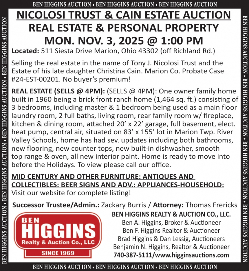 Ben Higgins Realty & Auction Co., LLC