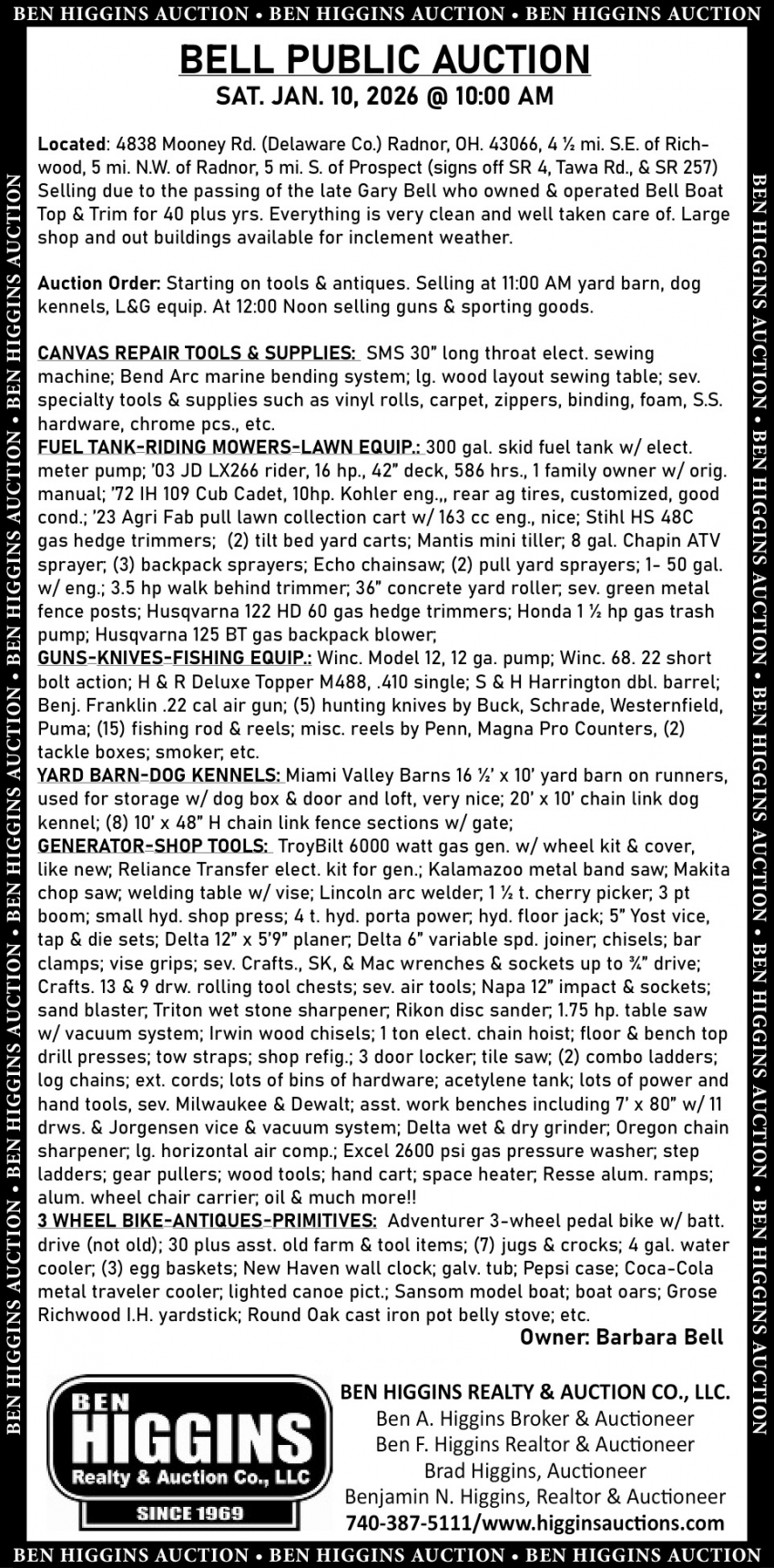 Ben Higgins Realty & Auction Co., LLC