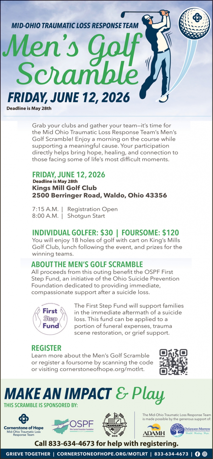 Mid-Ohio Traumatic Loss Response Team Men's Golf Scramble (June 12, 2026)