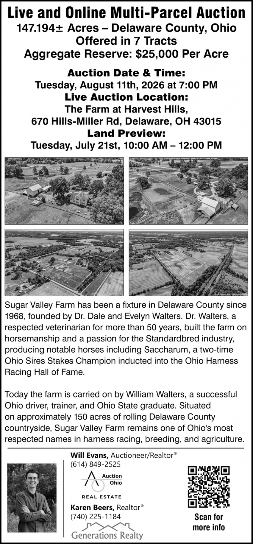 Live and Online Multi-Parcel Auction (August 11, 2026)