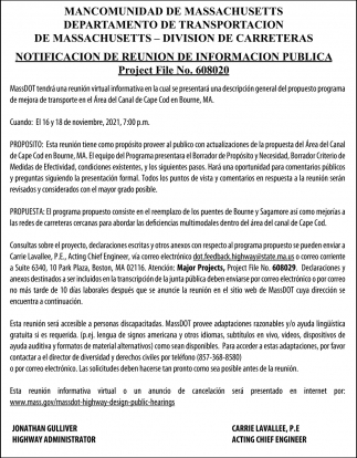 Notification de Reunion de Informacion Publica