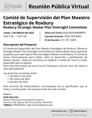 Comité de Supervisión del Plan Maestro Estratégico de Roxbury