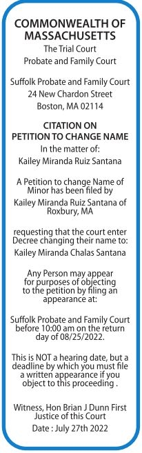 Citation On Petition To Change Name