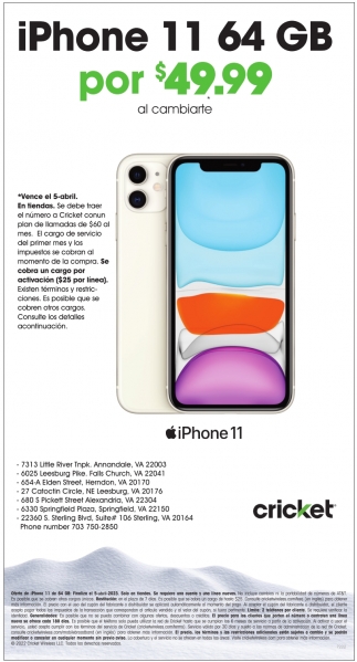 cricket wireless iphone 11 49.99