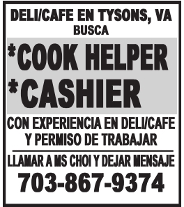Cook Helper, Cashier
