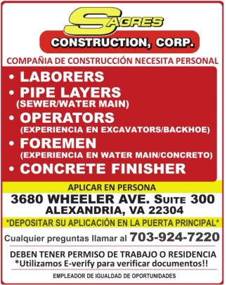 Laborers, Pipe Layers, Operators, Foremen, Concrete Finisher