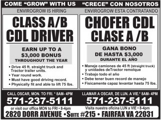 Class A/B CDL Driver