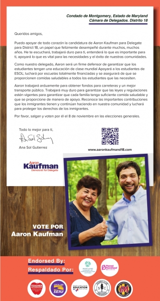 Vote por Aaron Kaufman