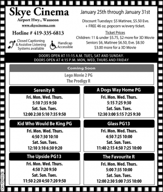 Cinema Listing, Skye Cinema, Wauseon, OH
