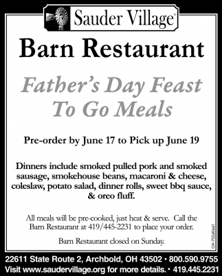 Father's Day Feast To Go Meals