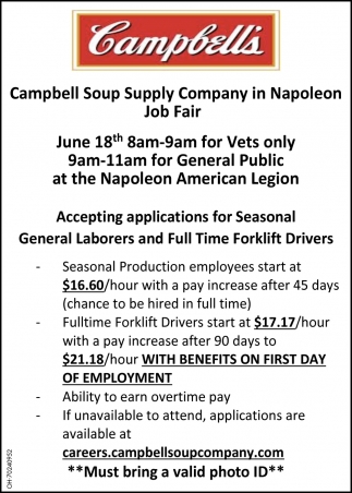 Campbell Soup Supply Company Job Fair