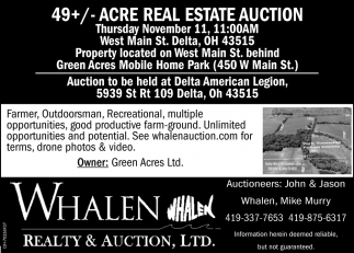 49 +/- Acre Real Estate Auction