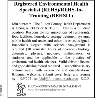 Registered Environmental Health Specialist