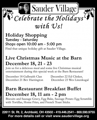 Celebrate The Holidays With Us!