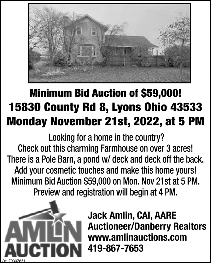 Minimum Bid Auction $59,000!