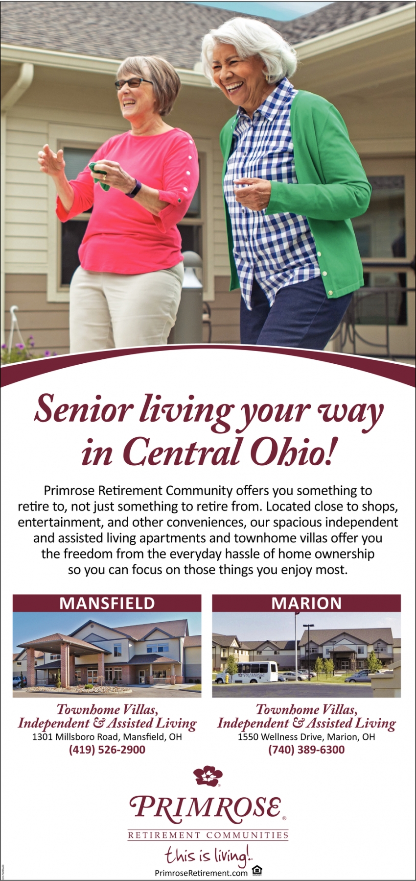 Senior Living Your Way On Central Ohio!