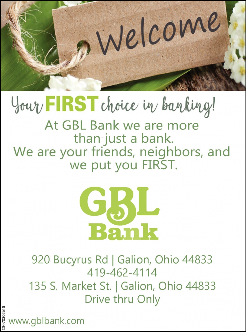 Your First Choice In Banking