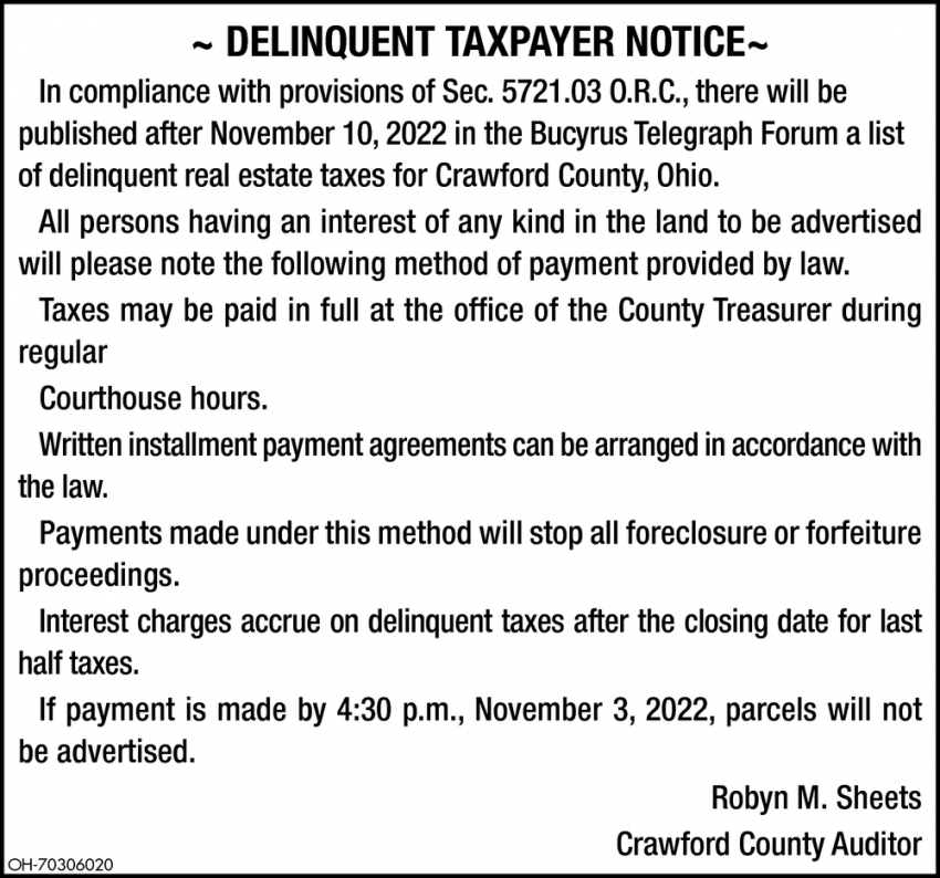 Delinquent Taxpayer Notice