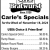 Carle's Specials