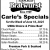 Carle's Specials