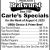 Carle's Specials
