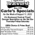 Carle's Specials