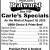 Carle's Specials