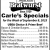 Carle's Specials