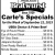 Carle's Specials