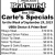 Carle's Specials