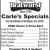 Carle's Specials