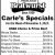 Carle's Specials