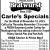 Carle's Specials