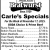 Carle's Specials