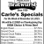 Carle's Specials