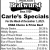 Carle's Specials