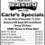 Carle's Specials