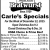 Carle's Specials