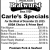 Carle's Specials