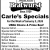 Carle's Specials